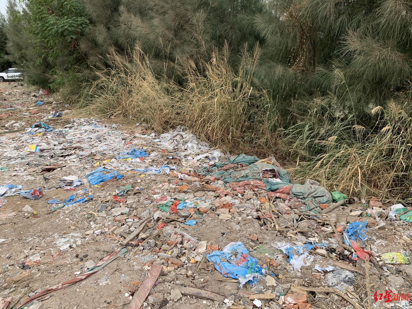 广东湛江吴川一处海岸出现1公里垃圾带。