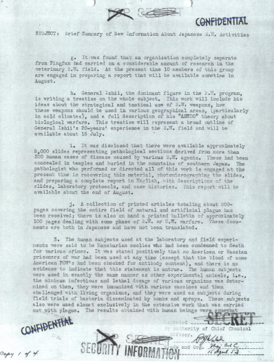 美军德特里克堡 和731部队有关系？