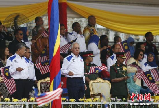 资料图：马来西亚前总理纳吉布参加国庆日活动。