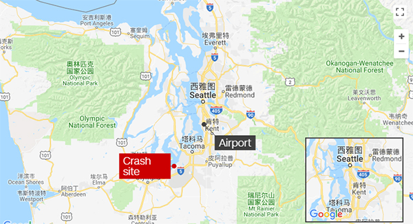 红点处为客机坠毁的地点。