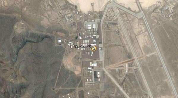 圖爲美國51區軍事基地衛星圖片