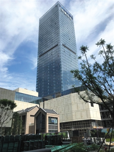 8月底,成都,泰合国际财富中心,大批建材堆放在工地现场。
