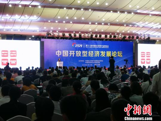 中国开放型经济发展论坛18日在广东东莞举行,图为论坛现场. 李获 摄