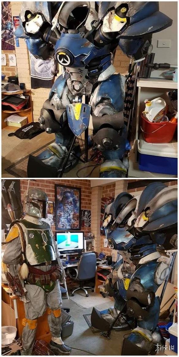 国外大叔cos《守望先锋》莱因哈特 乍一看有点吓人!