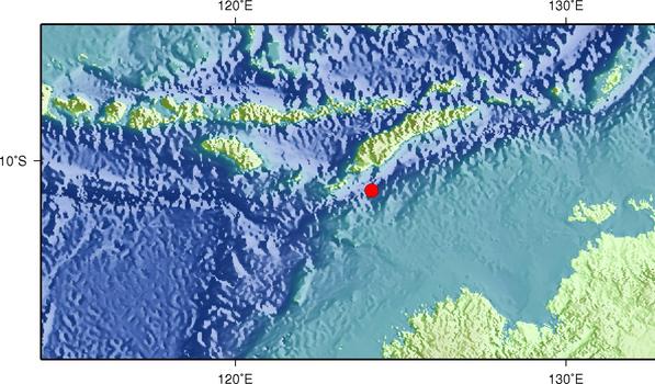8月28日15时8分帝汶海发生6.3级地震