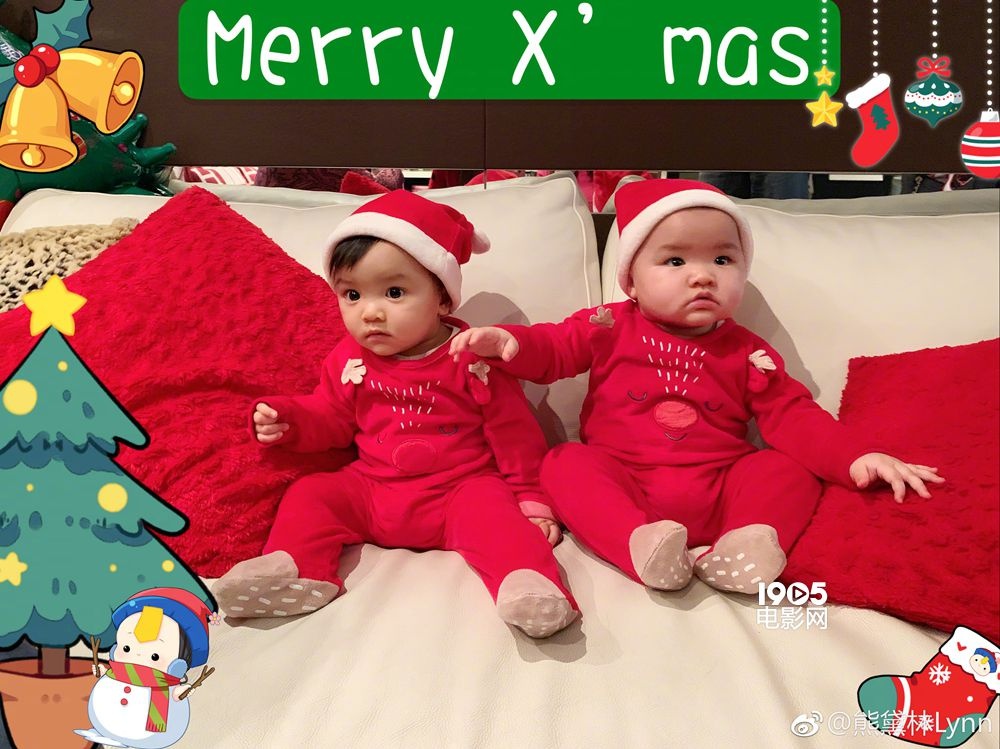 熊黛林双胞胎女儿难得同框合照 一个随妈一个随爸