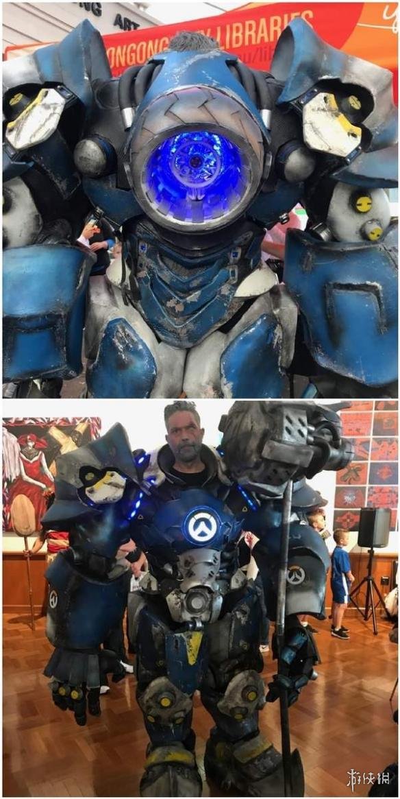 国外大叔cos《守望先锋》莱因哈特 乍一看有点吓人!