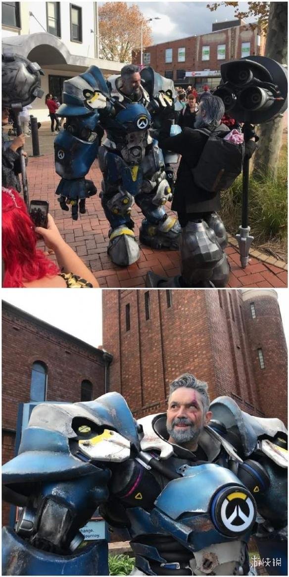 国外大叔cos《守望先锋》莱因哈特 乍一看有点吓人!