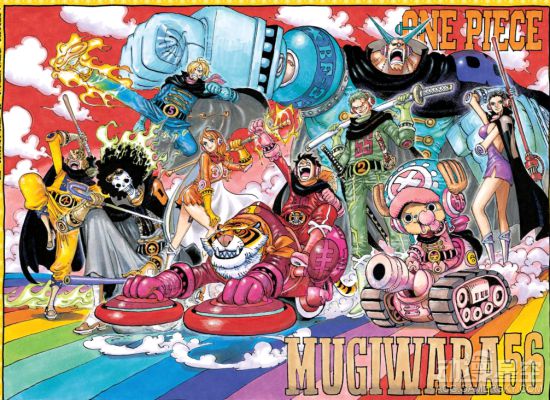 《海贼王》杰尔马56草帽团路飞、乌索普雕像 欢快全员大聚会