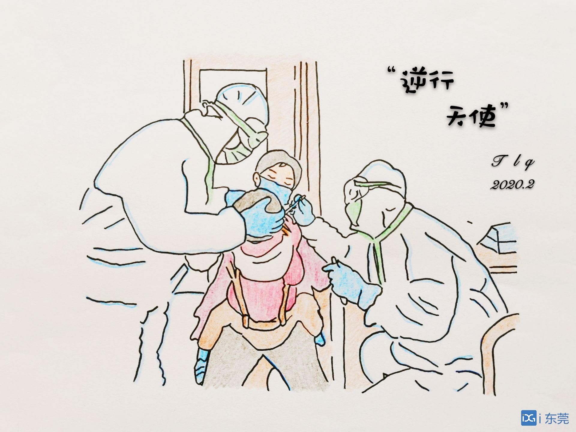 护士长创作暖心"抗疫"蜡笔画