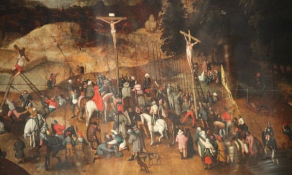 佛兰德画家彼得·勃鲁盖尔的画作《耶稣钉刑图》(英国《卫报》网站)