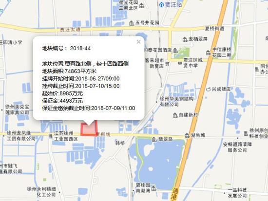 徐州市区8宗地块成交 中钰集团进驻贾汪