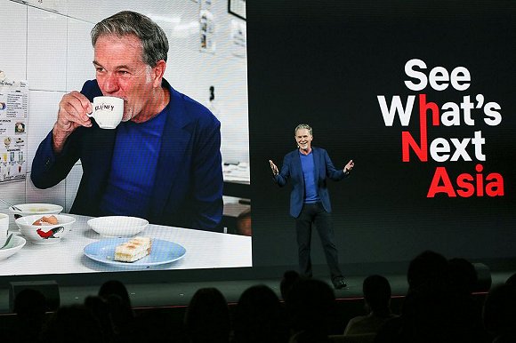 Netflix CEO里德·哈斯廷斯在“See What‘s Next:Asia” 图片来源:cnet