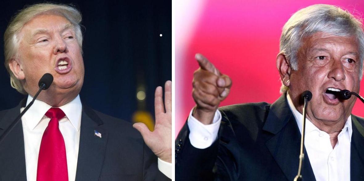  图说：特朗普与奥夫拉多尔（右）