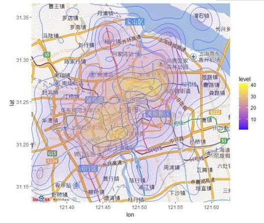  上海便利店分布密度图（来源by DT财经）
