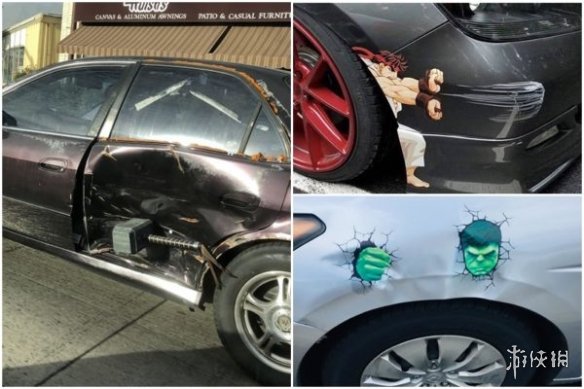 剐蹭凹痕那又怎样?国外网友汽车损伤创作图集欣赏