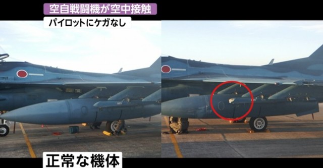 日本自卫队两架F2战机突发空中刮蹭 战机受损(图)