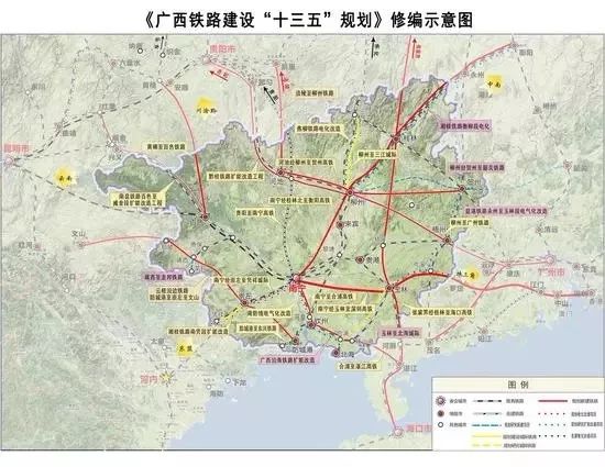 柳南客专,焦柳铁路怀化至柳州段,黎钦铁路,南防铁路,邕北高铁,钦防