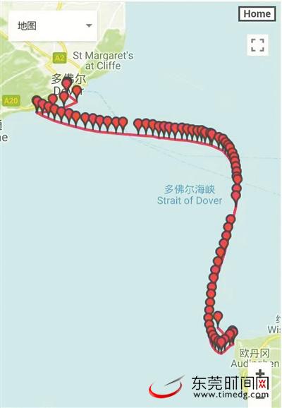 东莞人陈苏伟11小时8分横渡英吉利海峡，为中国泳者最快速度