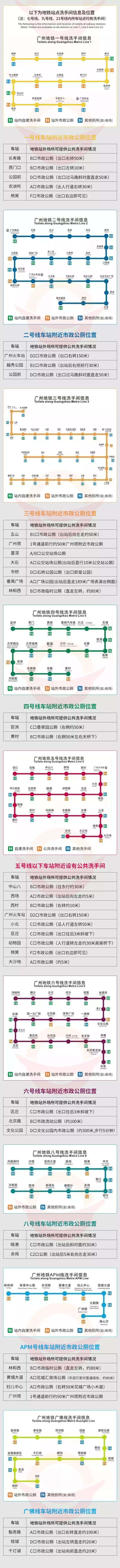 超实用！2019广州地铁最新运营时刻表、超全如厕指南出炉！