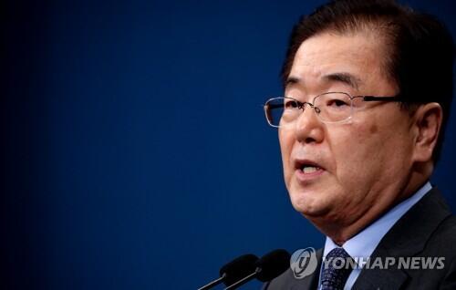 图注:青瓦台国家安保室长郑义溶(来源:韩联社)