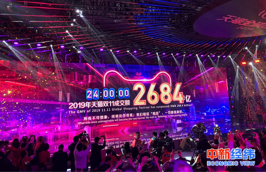 2019天猫双11成交额2684亿 中新经纬 常涛 摄