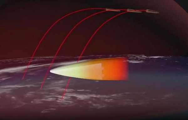 资料图片：俄军“先锋”高超音速助推滑翔导弹规避反导系统拦截示意图。（图片来源于网络）