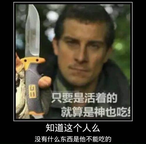 拿着菜刀就敢野外求生。。。贝爷吃虫子的教训难道你不知道么?