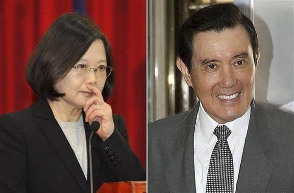 蔡英文、马英九。(图片来源:台湾“中时电子报”)