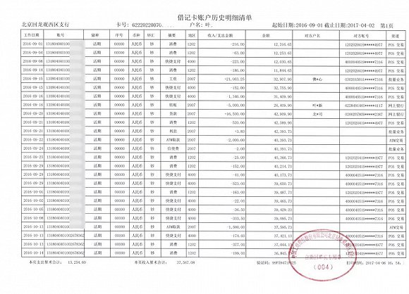 某宝卖家提供给一本财经的伪造银行流水单，这样的店在某宝有很多。