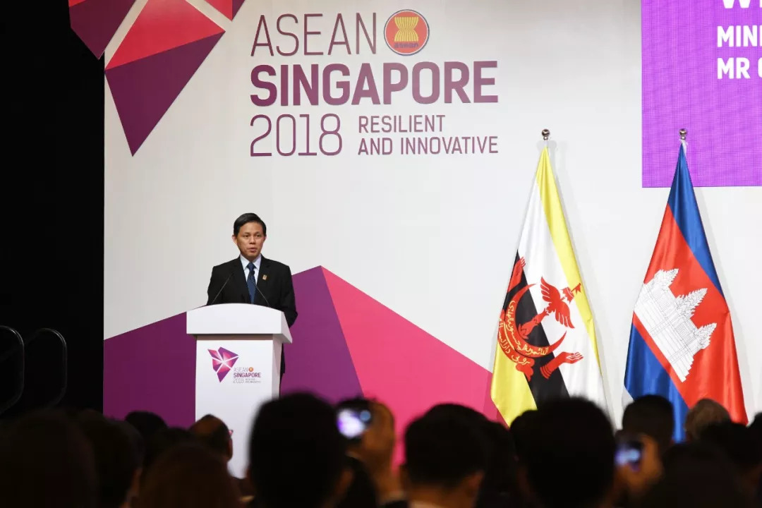 ▲2018年8月29日，新加坡贸工部长陈振声出席第五十届东盟经济部长系列会议开幕式。（新华社/邓智炜 摄）