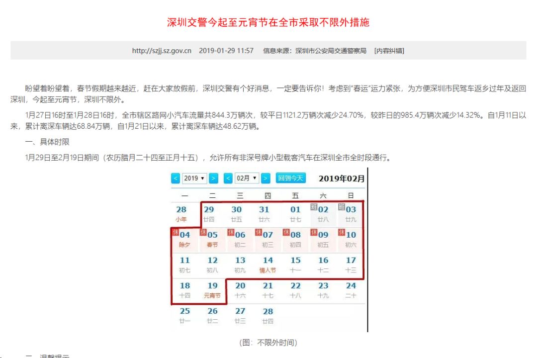 路上车少元宵节后恢复常态重点来了深圳春节不限外还剩几天