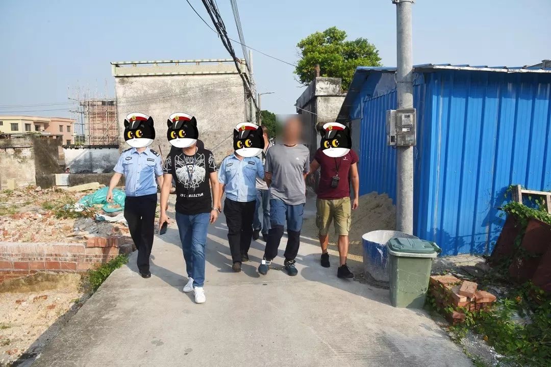 犯罪嫌疑人黎鸿某被抓获。 图片来源:中山市公安局