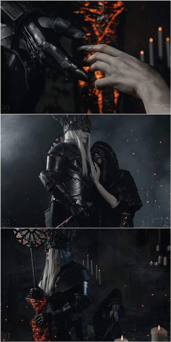 《黑暗之魂3》洛里安、洛斯里克Cos 亲密互动基情满满 《黑暗之魂3》洛里安、洛斯里克Cos 亲密互动基情满满