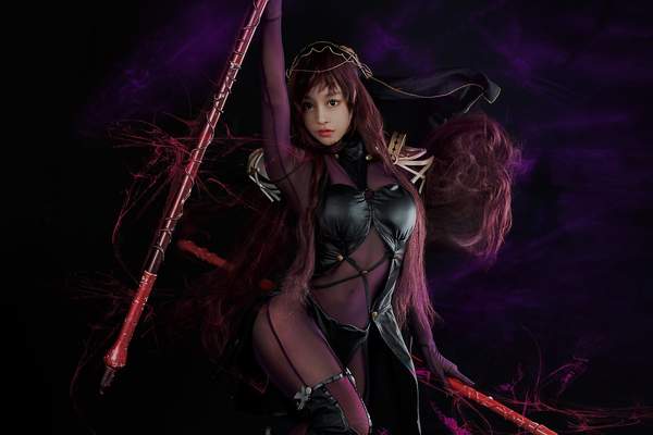 TCSL 小姐姐COS《FGO》女王斯卡哈 黑丝长枪英武魅惑