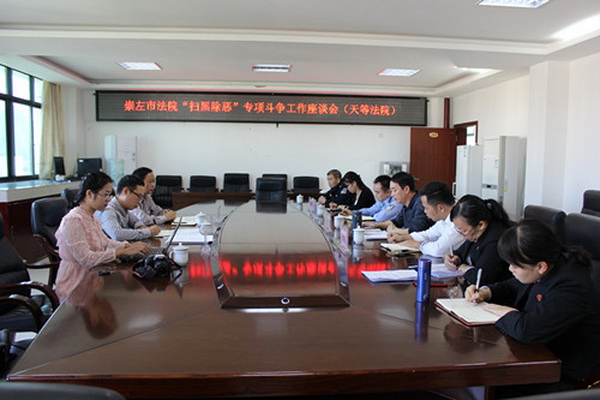崇左中院到天等法院开展扫黑除恶专项斗争工