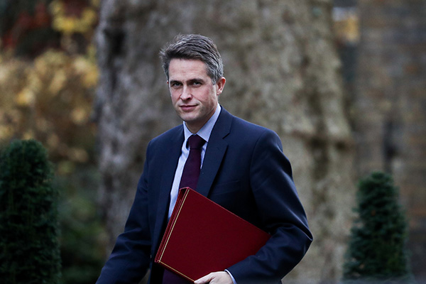英国国防大臣威廉姆森。视觉中国 资料