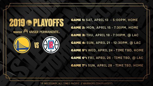 勇士快船赛程敲定:首战14号开打,金州先主后客