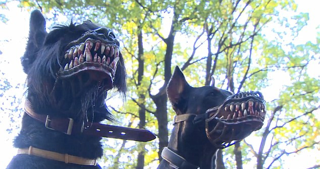 俄公司设计恐怖狗嘴套 小狗戴上秒变狼人(组