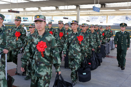 武警西藏边防今年首批新兵进藏|边防|新兵|西藏