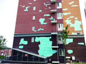 墙皮脱落 居民担心安全|外墙|居民|小区