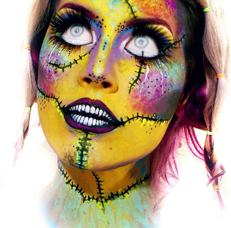 瑞典女健身教练超恐怖万圣节妆容走红网络(组