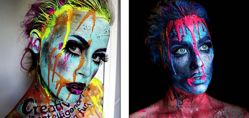 瑞典女健身教练超恐怖万圣节妆容走红网络(组图)