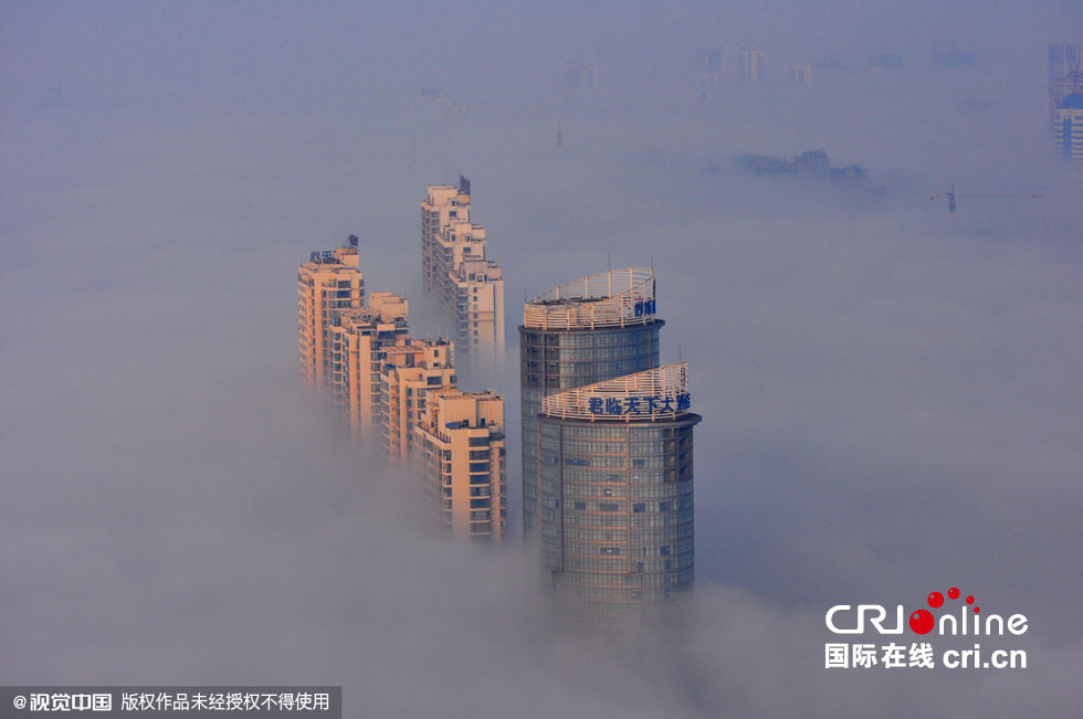 雾锁山东日照如 海市蜃楼 (高清组图)|山东日照