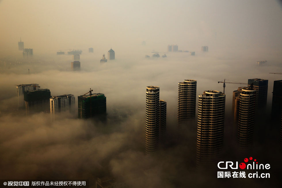 雾锁山东日照如 海市蜃楼 (高清组图)|山东日照