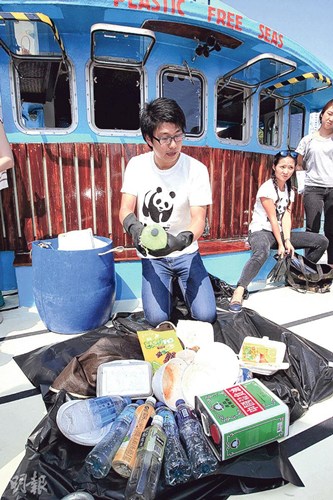 香港海洋垃圾六成为塑料 废弃显示屏洗衣机搁