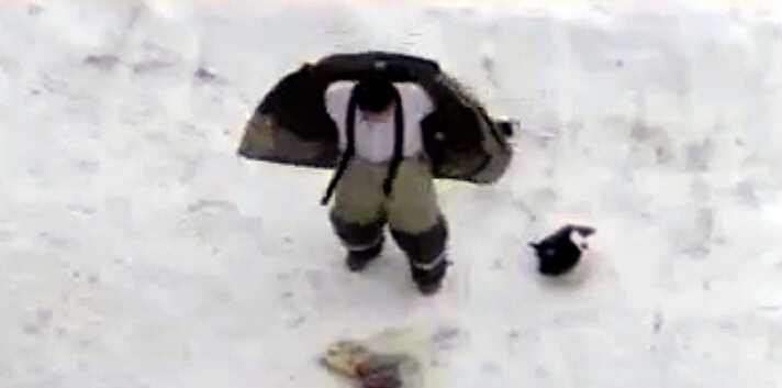 俄一消防员架云梯向女友求婚感动网友(组图)|围