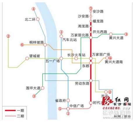 长沙地铁5号线一期工程开建长沙县内设三个站
