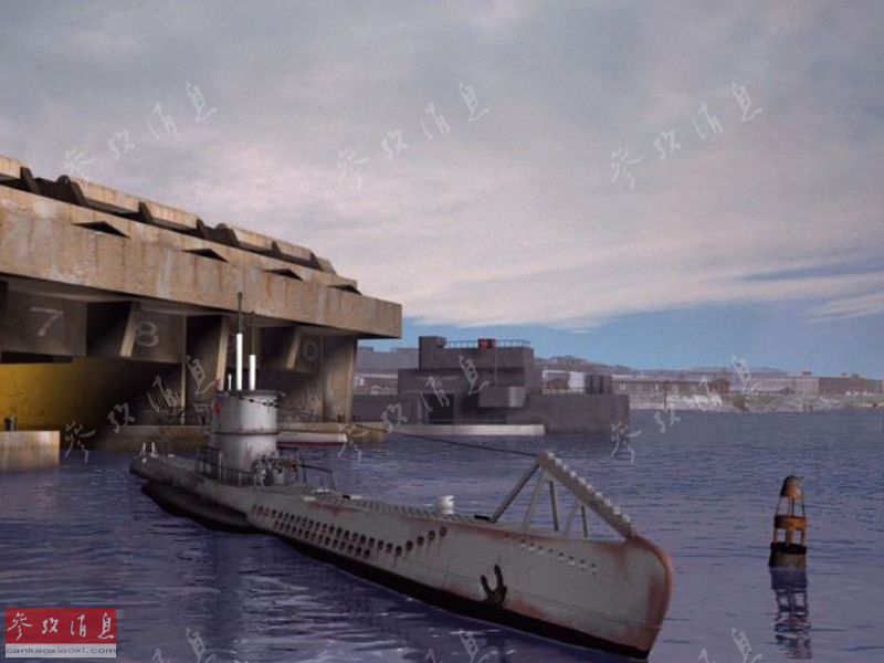 图为U艇从圣纳泽尔基地出动的CG还原图。