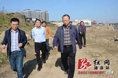 刘勇会调研湘江上游道县段滨江风光带建设工作